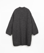 Casaco tricot com mistura de fibras