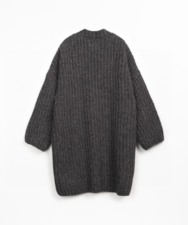 Giacca tricot con misto fibre naturali e riciclate