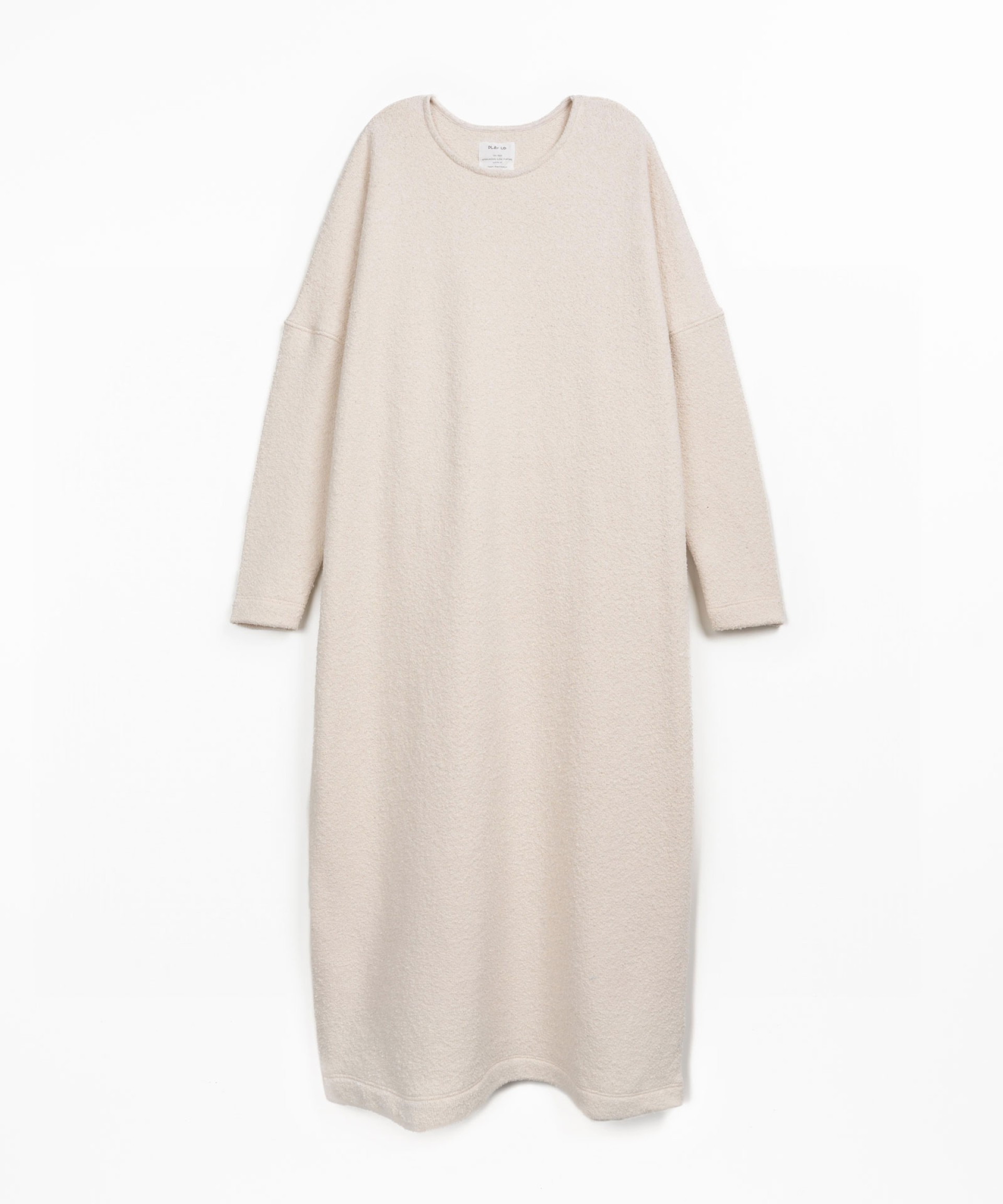 Long knit dress in organic and regenerative cotton with long sleeves