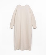 Long knit dress in organic and regenerative cotton with long sleeves