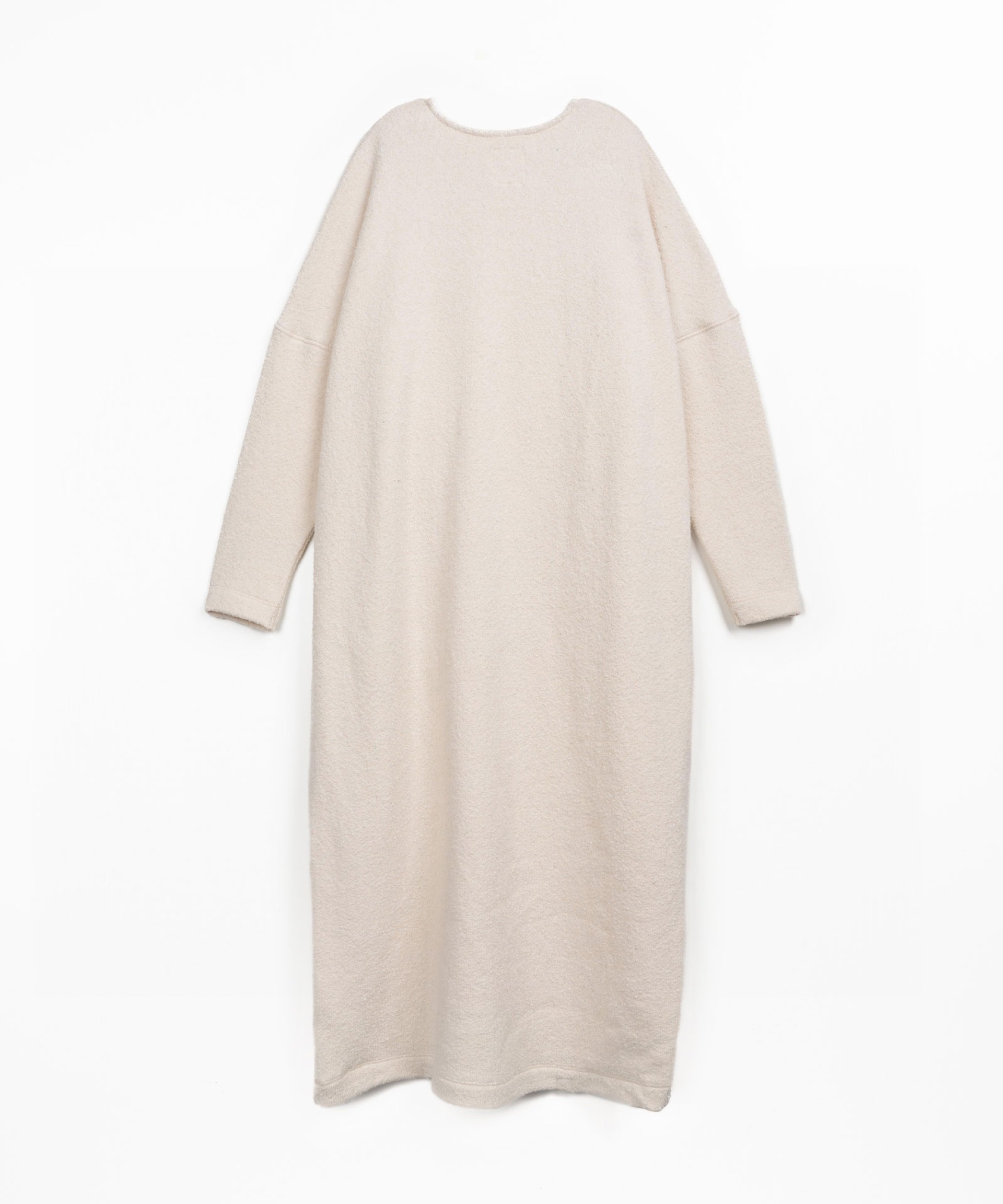 Long knit dress in organic and regenerative cotton with long sleeves