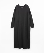 Long knit dress in organic and regenerative cotton with long sleeves