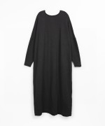 Long knit dress in organic and regenerative cotton with long sleeves