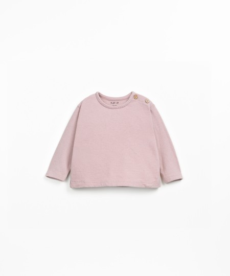 T-shirt de malha com mistura de algod�o org�nico e algod�o reciclado