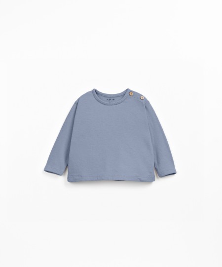 T-shirt de malha com mistura de algod�o org�nico e algod�o reciclado