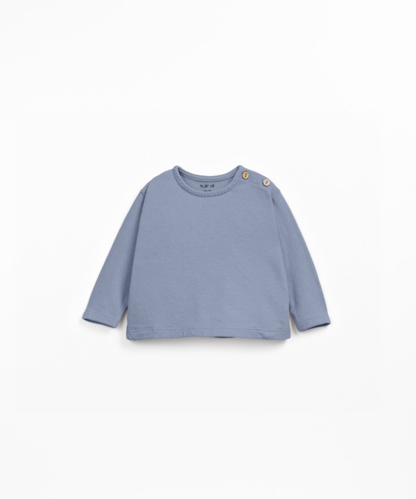 T-shirt de malha com mistura de algod�o org�nico e algod�o reciclado