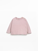 T-shirt de malha com mistura de algod�o org�nico e algod�o reciclado