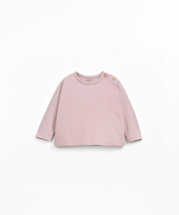 T-shirt de malha com mistura de algod�o org�nico e algod�o reciclado