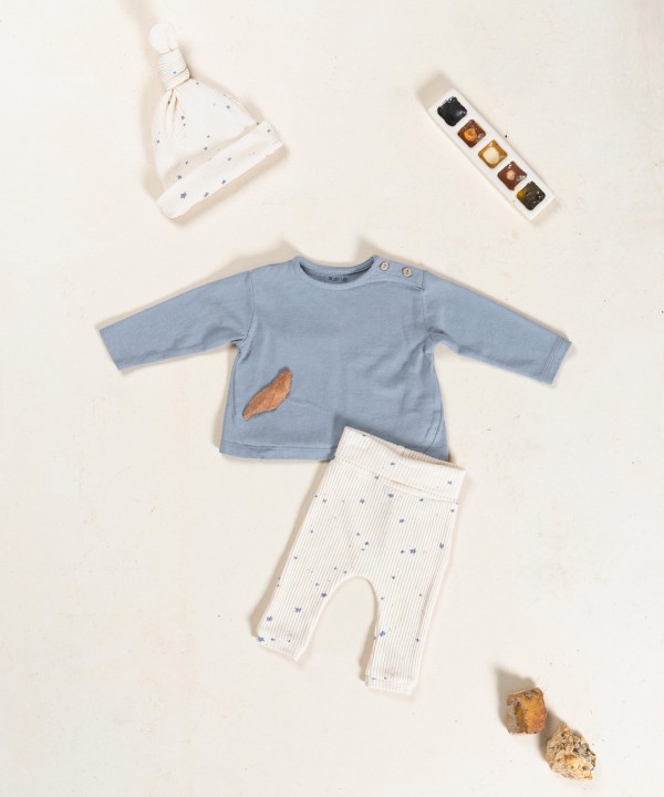 T-shirt de malha com mistura de algod�o org�nico e algod�o reciclado