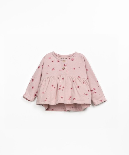 T-shirt de malha com estampado de mirtilos