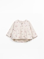 T-shirt de malha com estampado de mirtilos