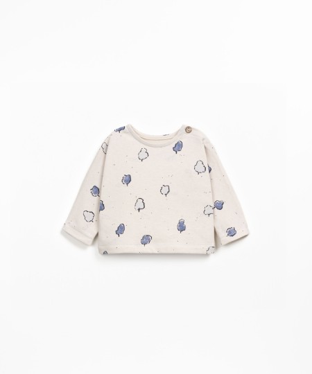 T-shirt de malha com mistura de fibras naturais e fibras reciclada
