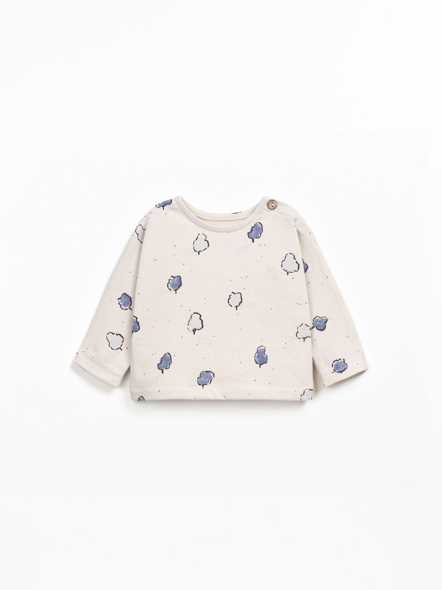 T-shirt de malha com mistura de fibras naturais e fibras reciclada