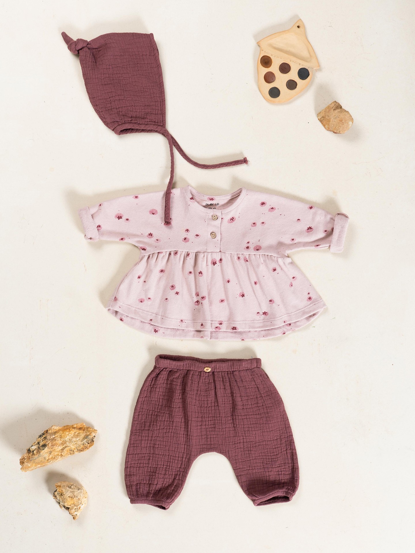 T-shirt de malha com estampado de mirtilos