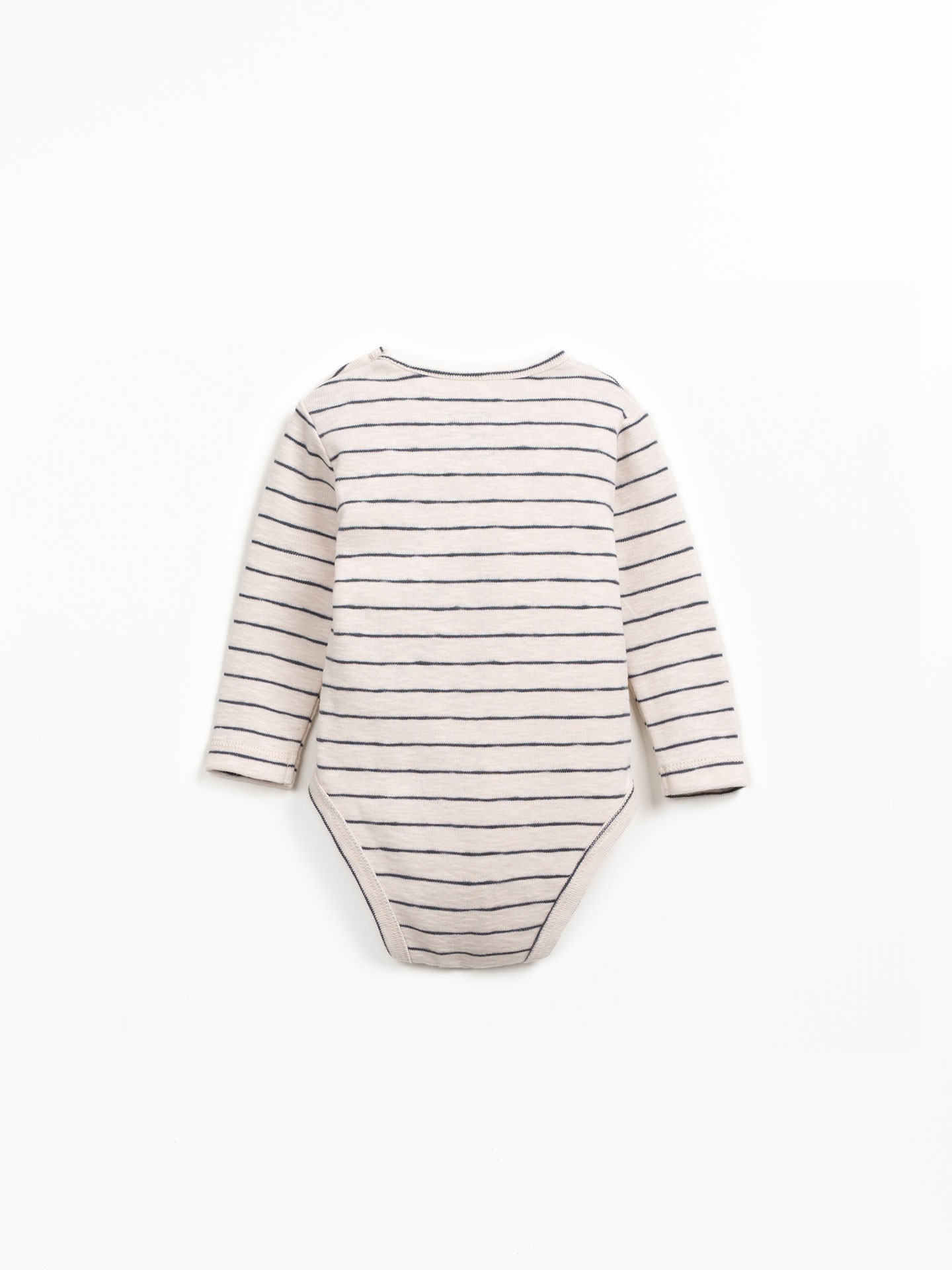 Body às riscas em algodão orgânico