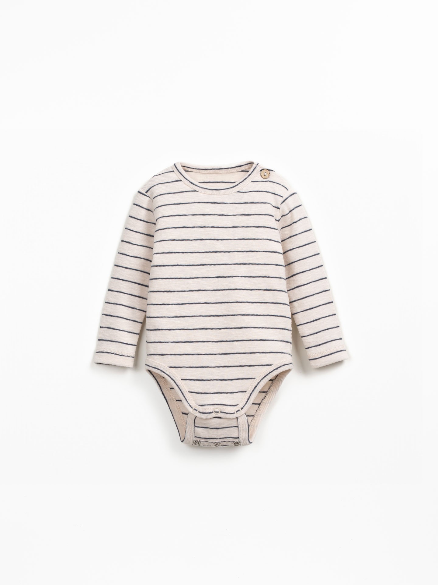 Body às riscas em algodão orgânico