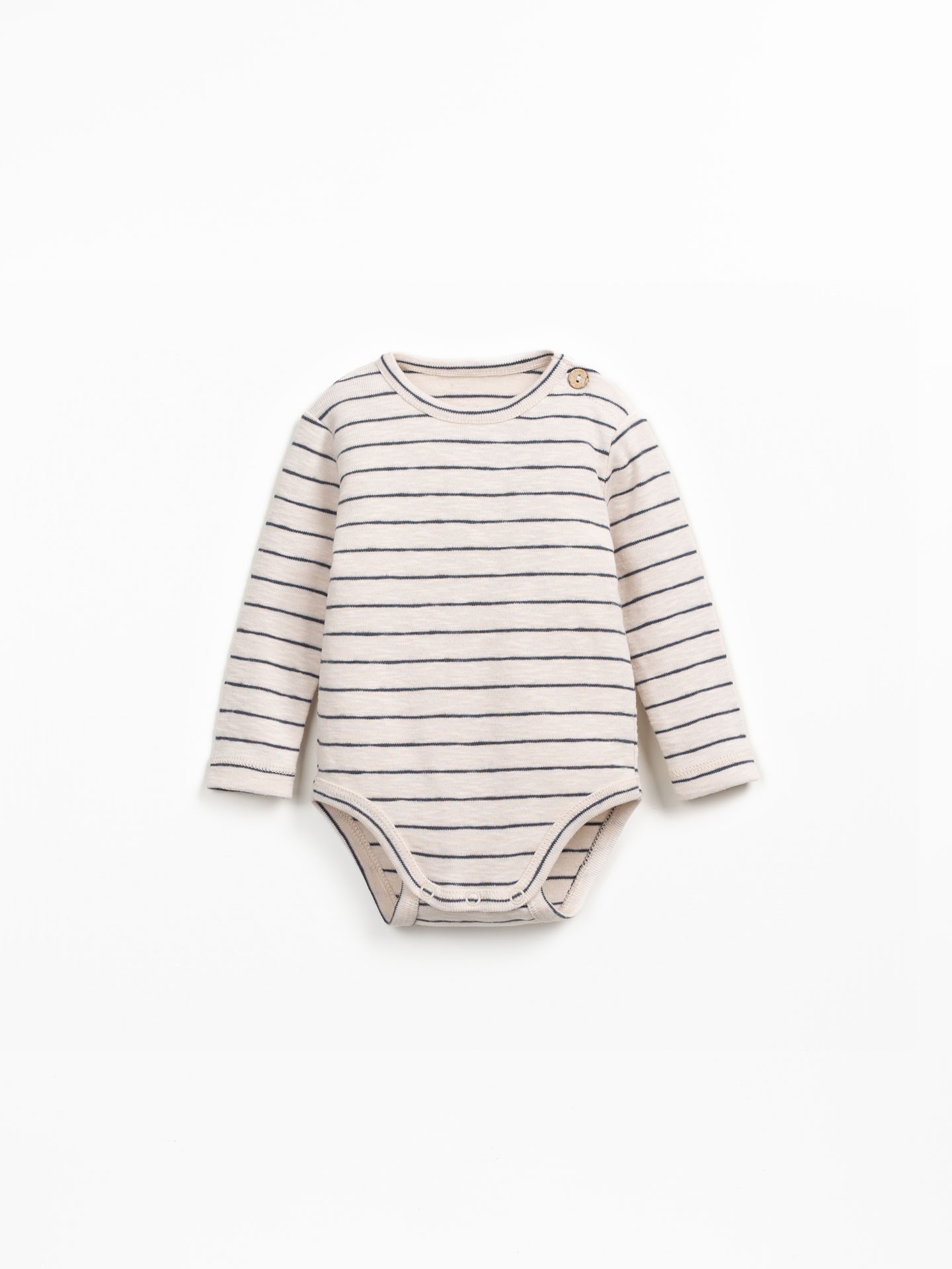 Body às riscas em algodão orgânico