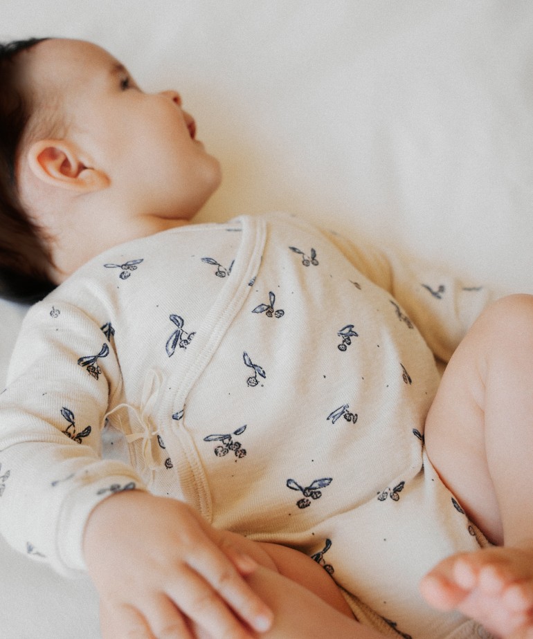 Wrap bodysuit in organic cotton