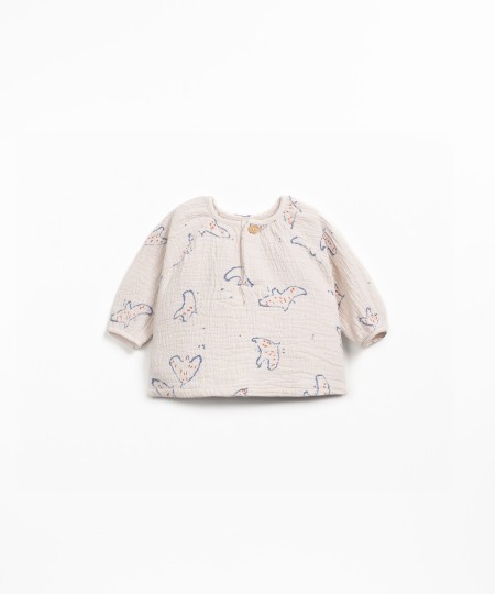 Blusa com estampado em tecido de algod�o org�nico