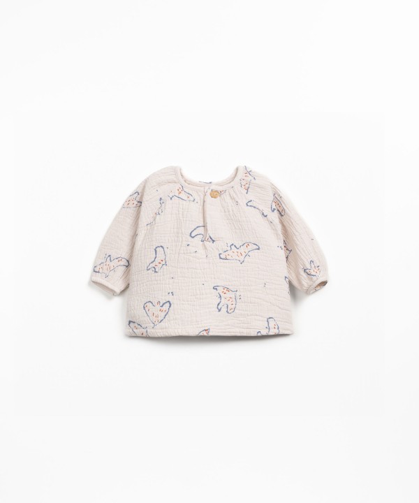 Blusa com estampado em tecido de algod�o org�nico