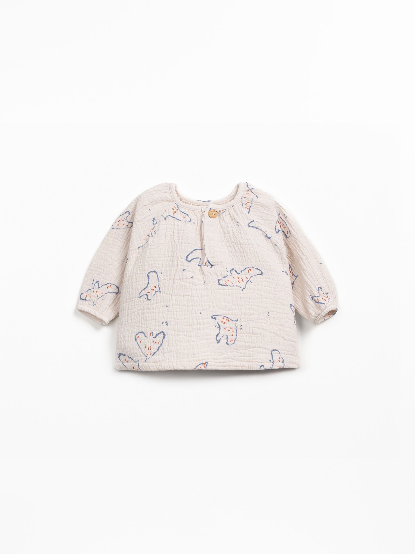 Blusa com estampado em tecido de algodão orgânico