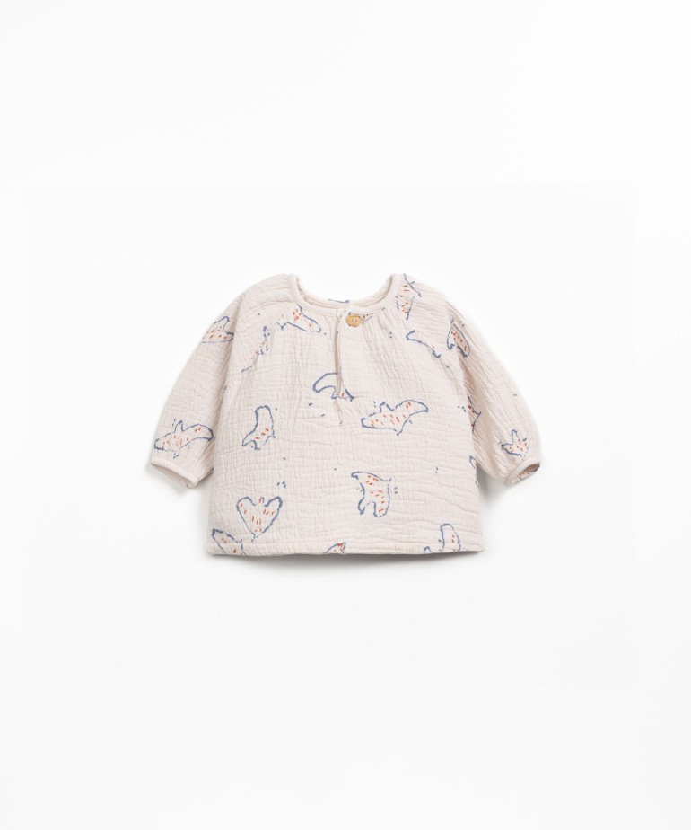 Blusa con estampado en tejido de algodn orgnico