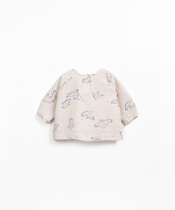 Blusa com estampado em tecido de algod�o org�nico