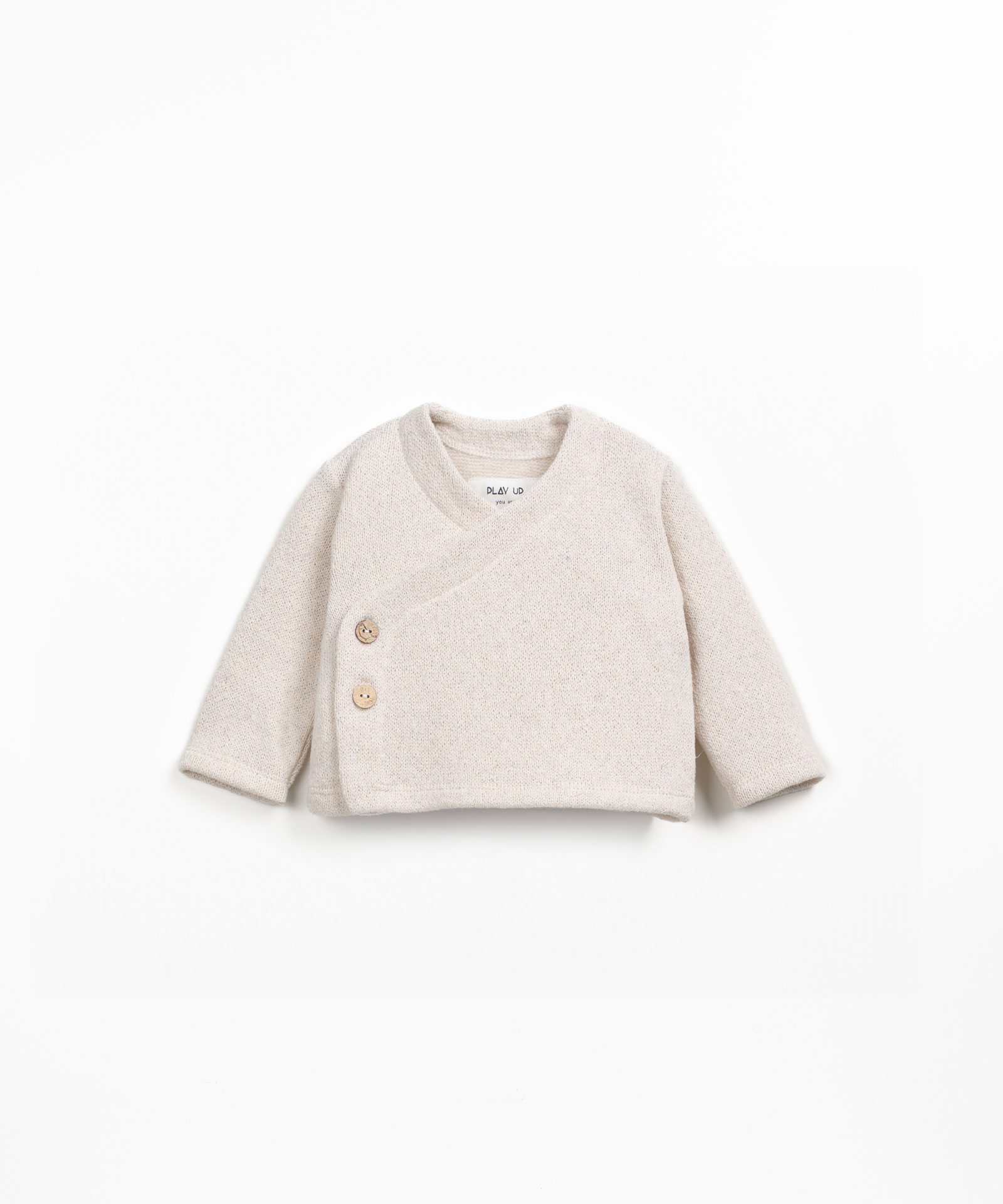 Knitted sweater in blend of regenerative cotton and recycled cotton
