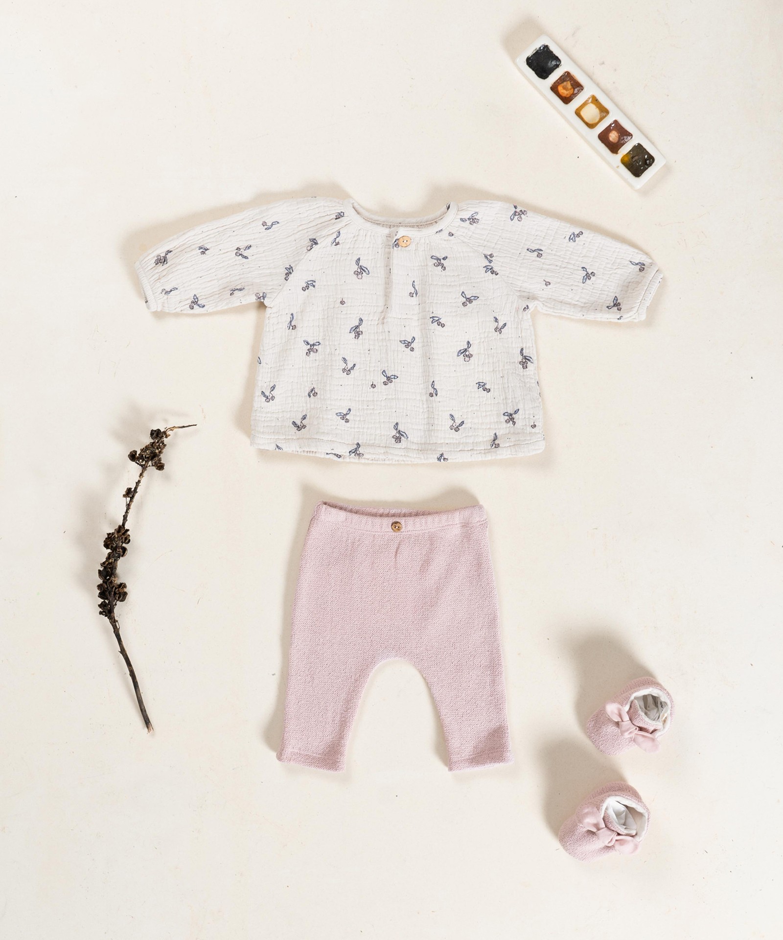 Blouse with print in organic cotton fabric
