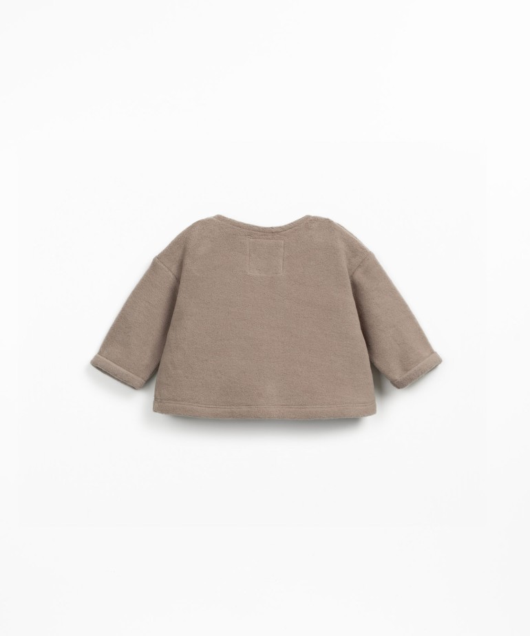 Fleece knit sweater in organic cotton