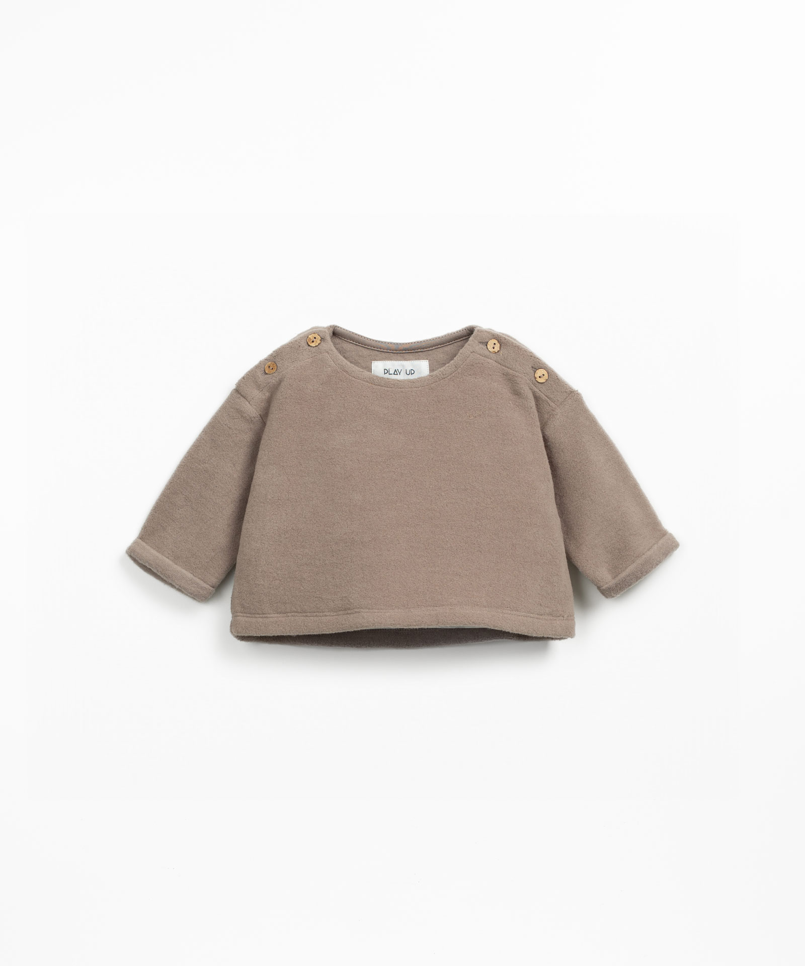 Fleece knit sweater in organic cotton