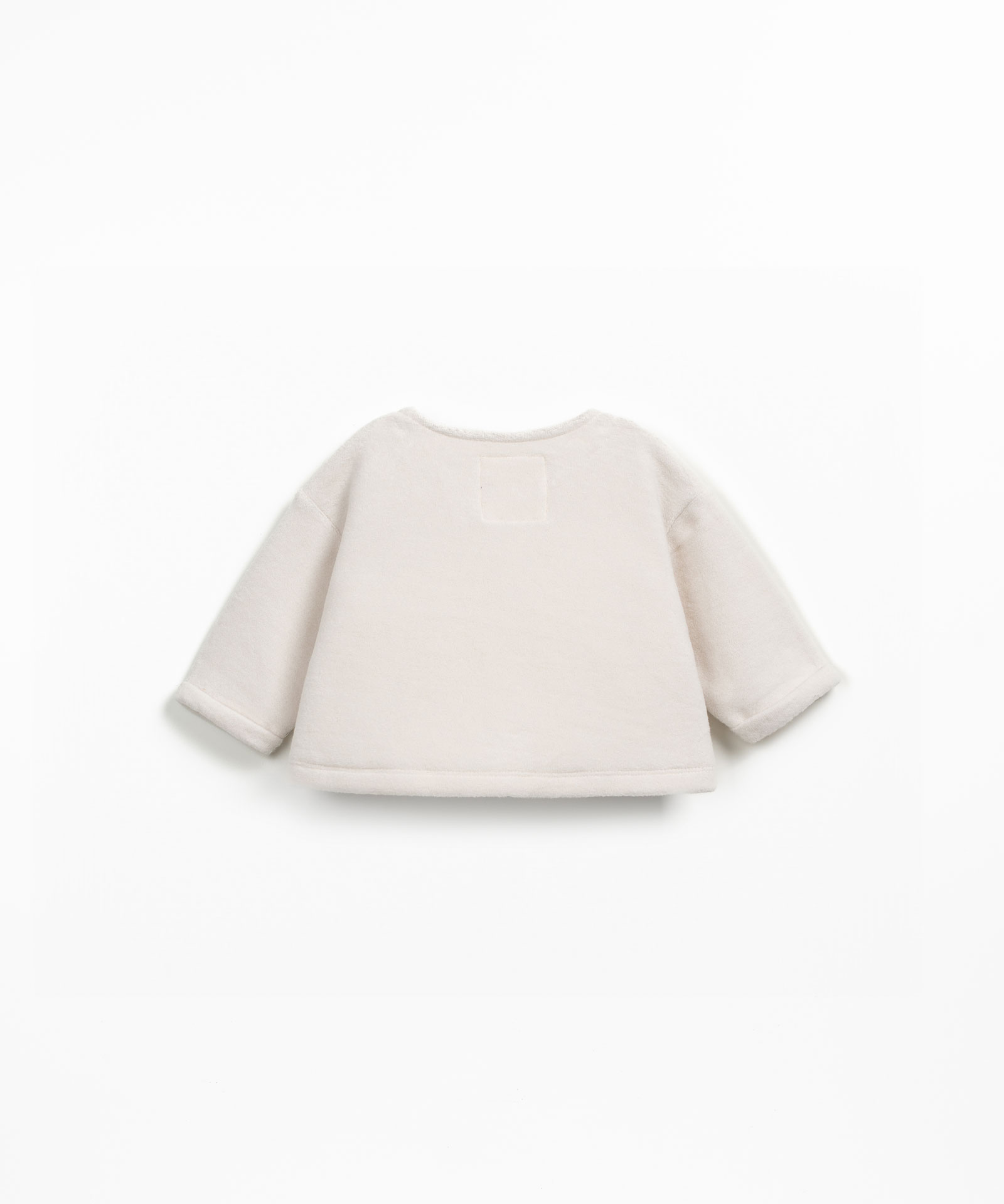 Fleece knit sweater in organic cotton
