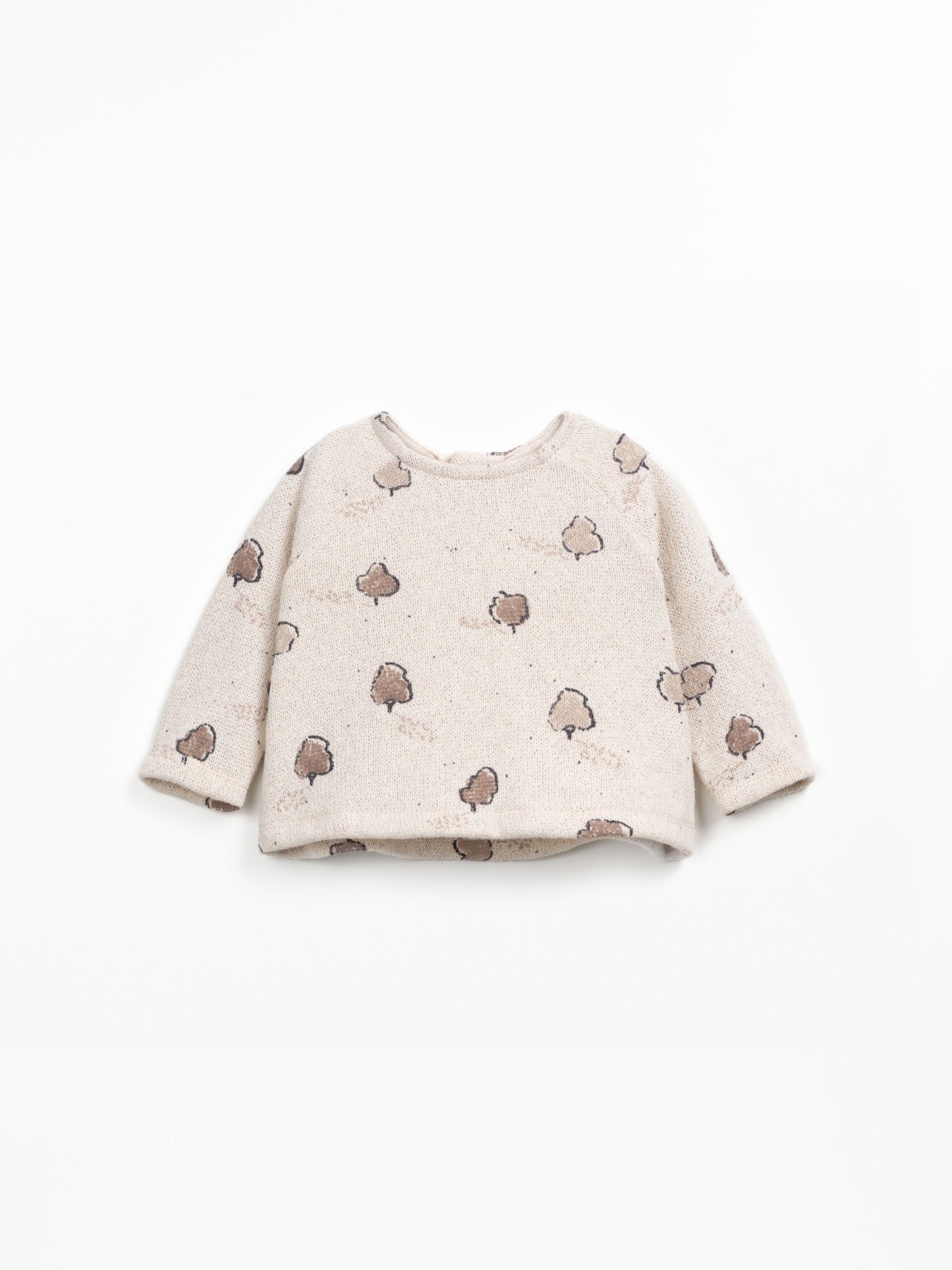 Camisola de malha com mistura de fibras naturais e fibras recicladas