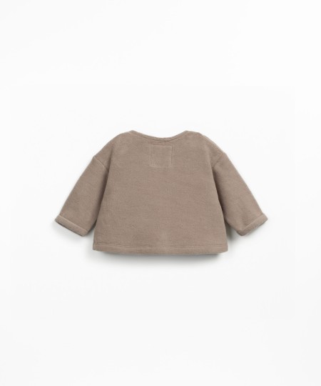 Fleece knit sweater in organic cotton