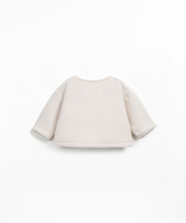 Fleece knit sweater in organic cotton