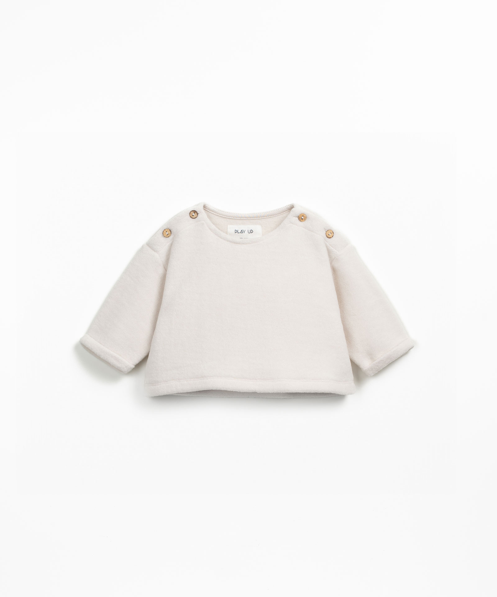 Fleece knit sweater in organic cotton