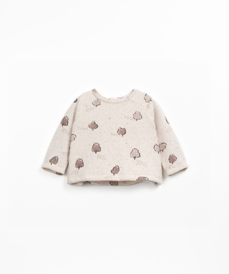 Camisola de malha com mistura de fibras naturais e fibras recicladas
