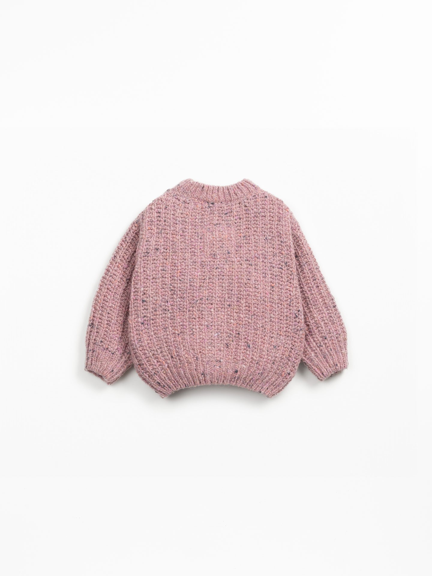 Casaco de malha tricot com mistura de lã reciclada e lã