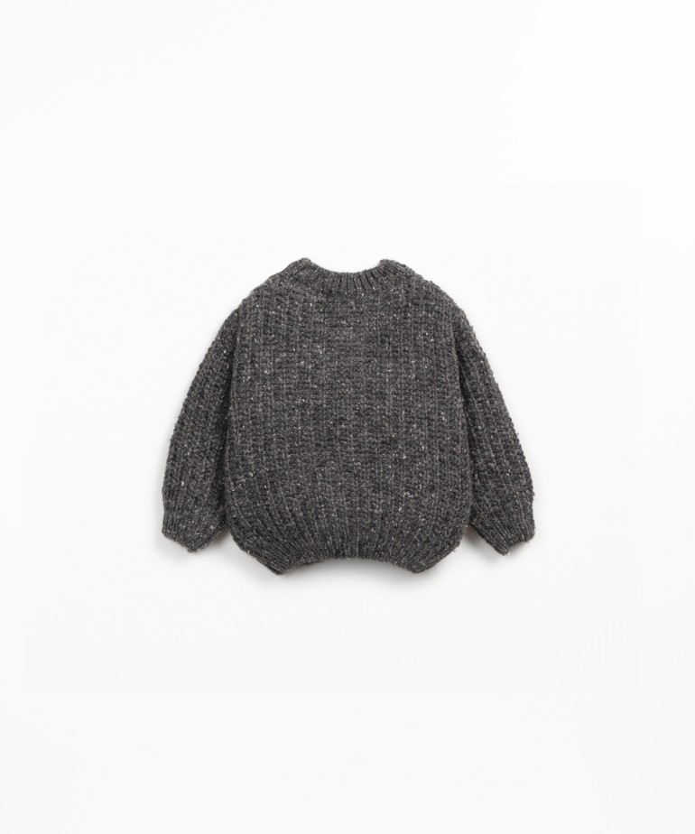 Knit cardigan made with recycled wool and wool blend