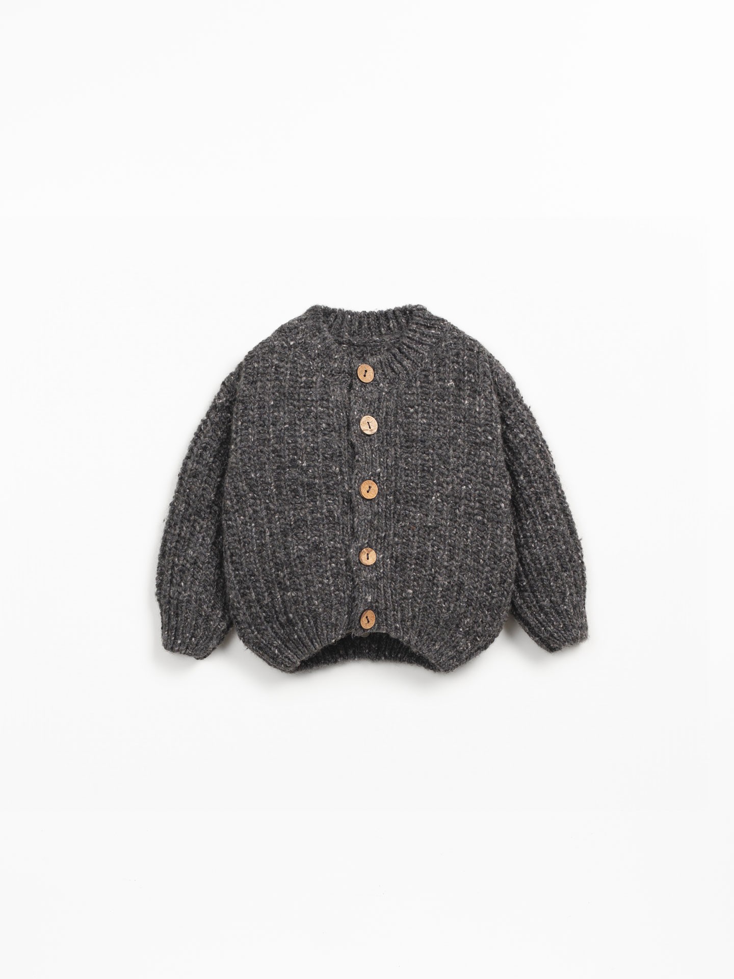 Casaco de malha tricot com mistura de lã reciclada e lã