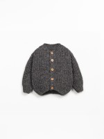 Casaco de malha tricot com mistura de l� reciclada e l�