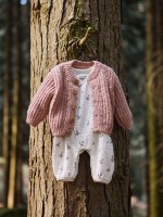 Casaco de malha tricot com mistura de l� reciclada e l�