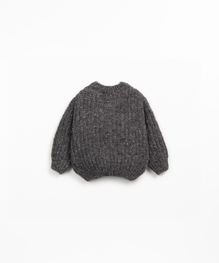 Casaco de malha tricot com mistura de lã reciclada e lã