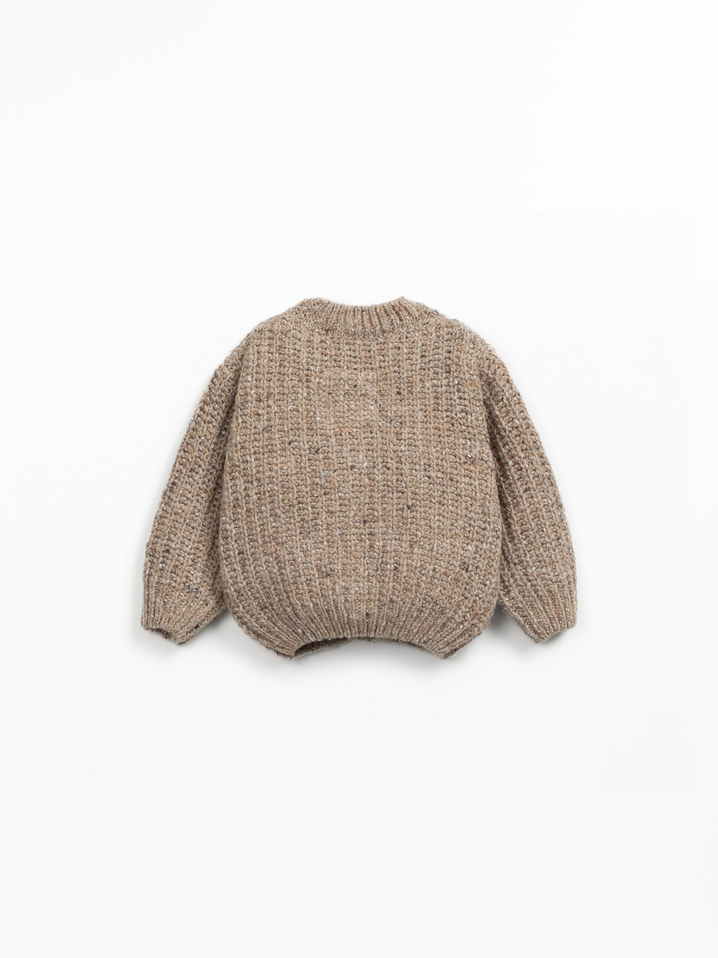 Casaco de malha tricot com mistura de lã reciclada e lã