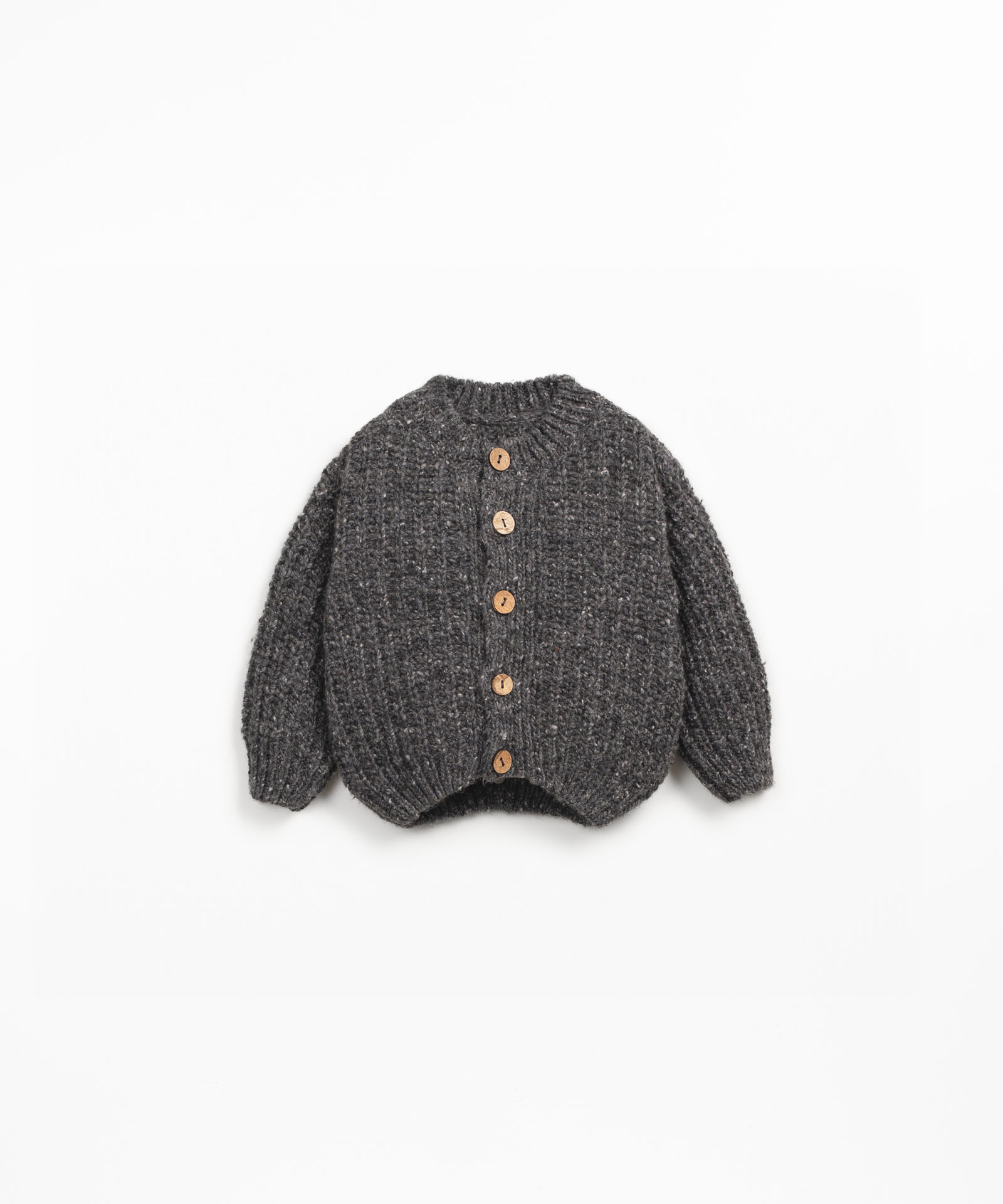 Knit cardigan made with recycled wool and wool blend
