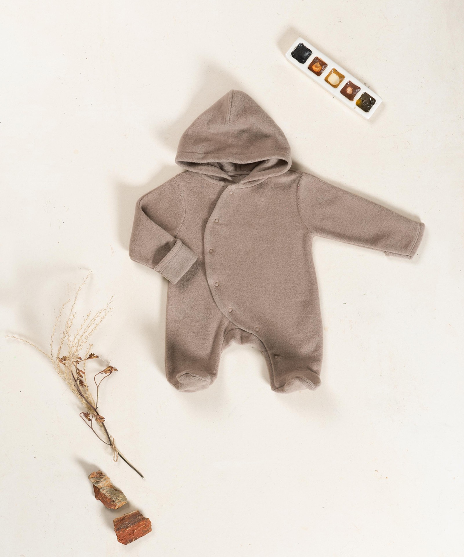 Fleece knit jumpsuit in organic cotton