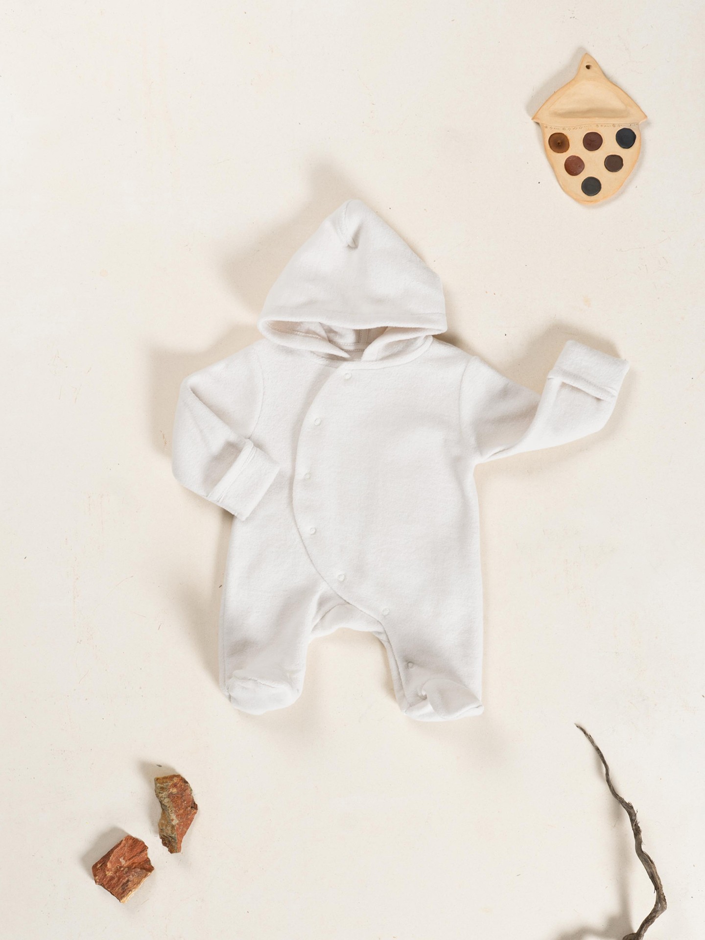 Macacão de malha polar em algodão orgânico