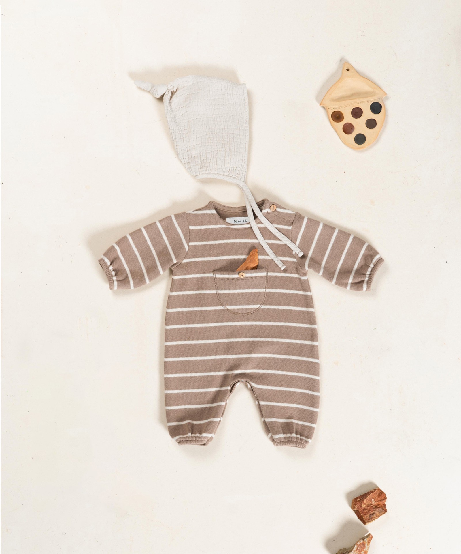 Striped knit jumpsuit
