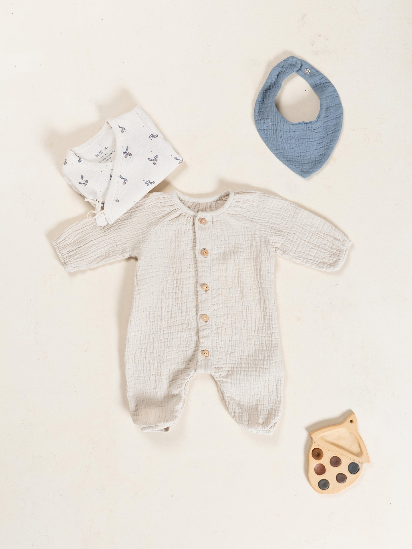 Macacão de tecido em fibras naturais