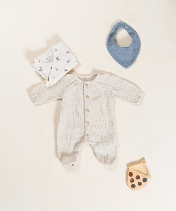 Fabric jumpsuit in natural fibers